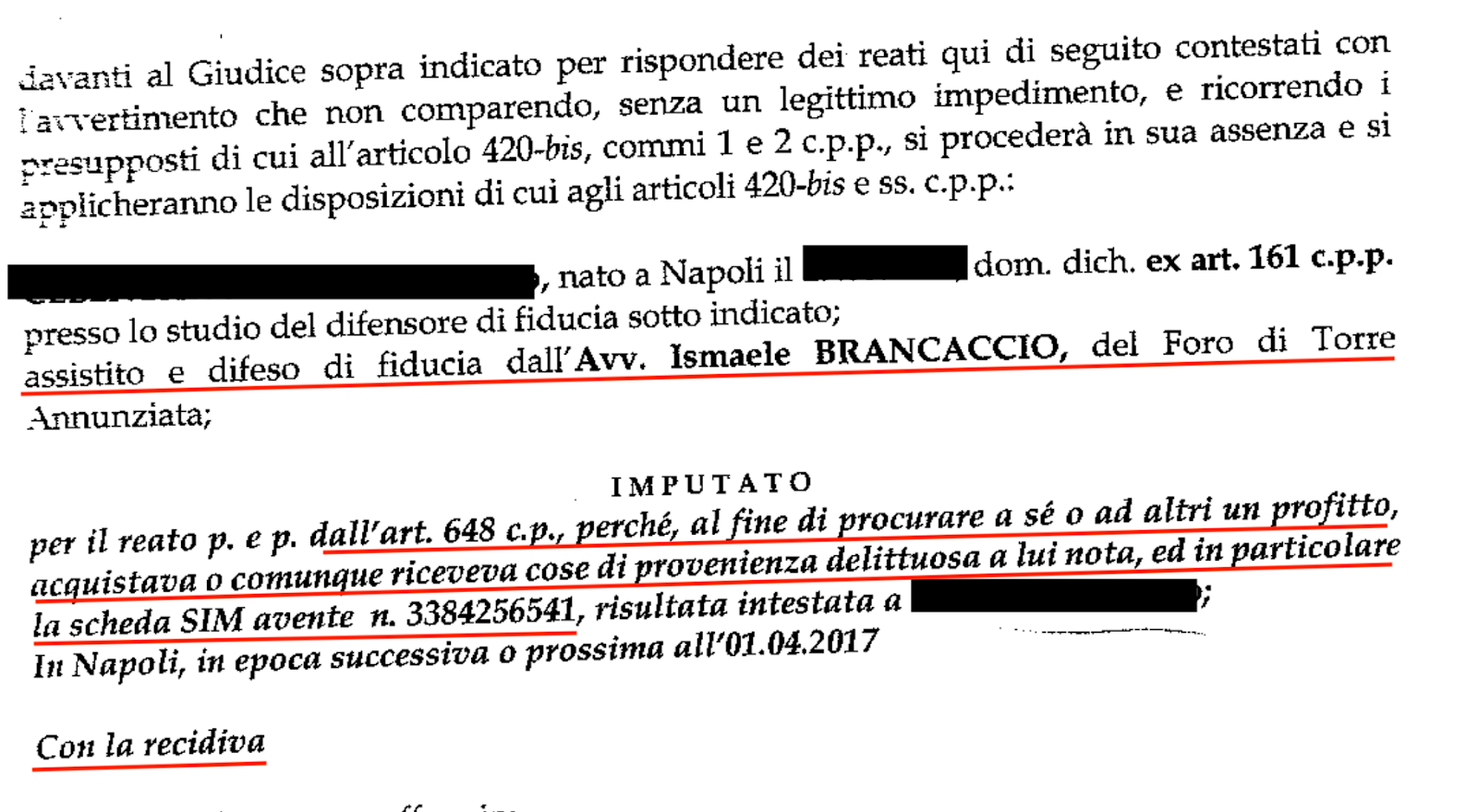 accusa ricettazione