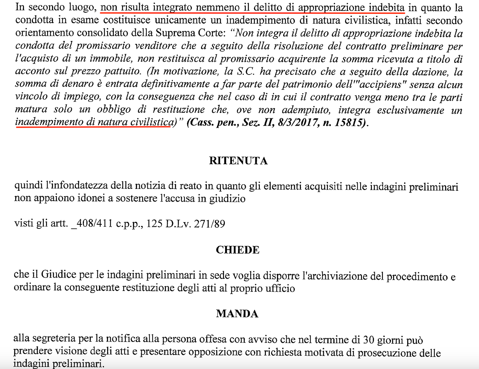 avvocato appropriazione indebita