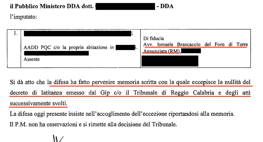 nullità decreto latitanza