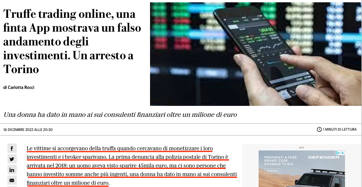 Arresti Falso trading online