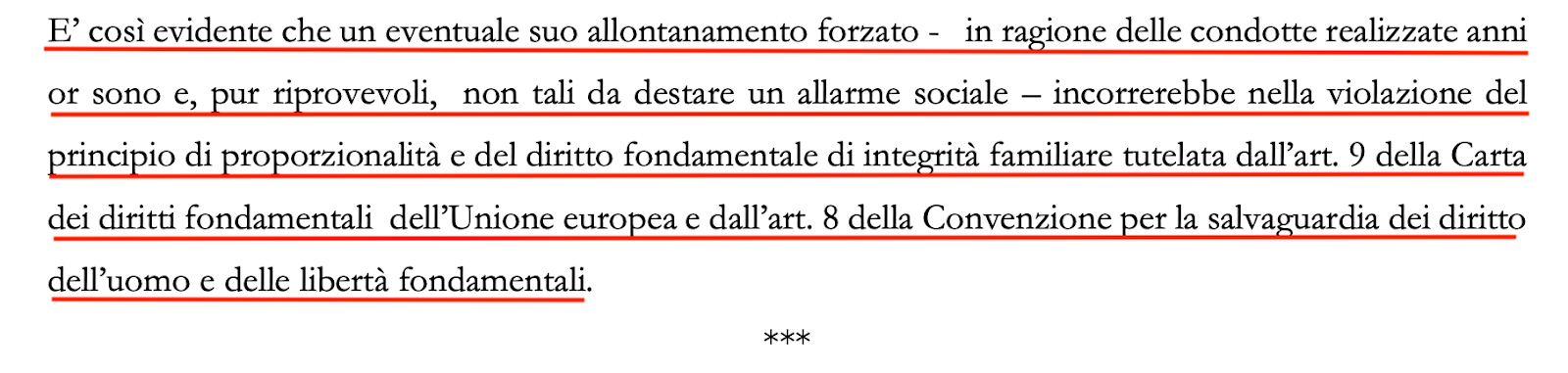 sentenza espulsione condanna penale