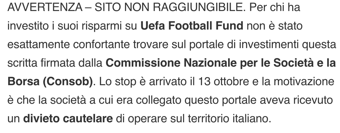 sito Uefa non raggiungibile
