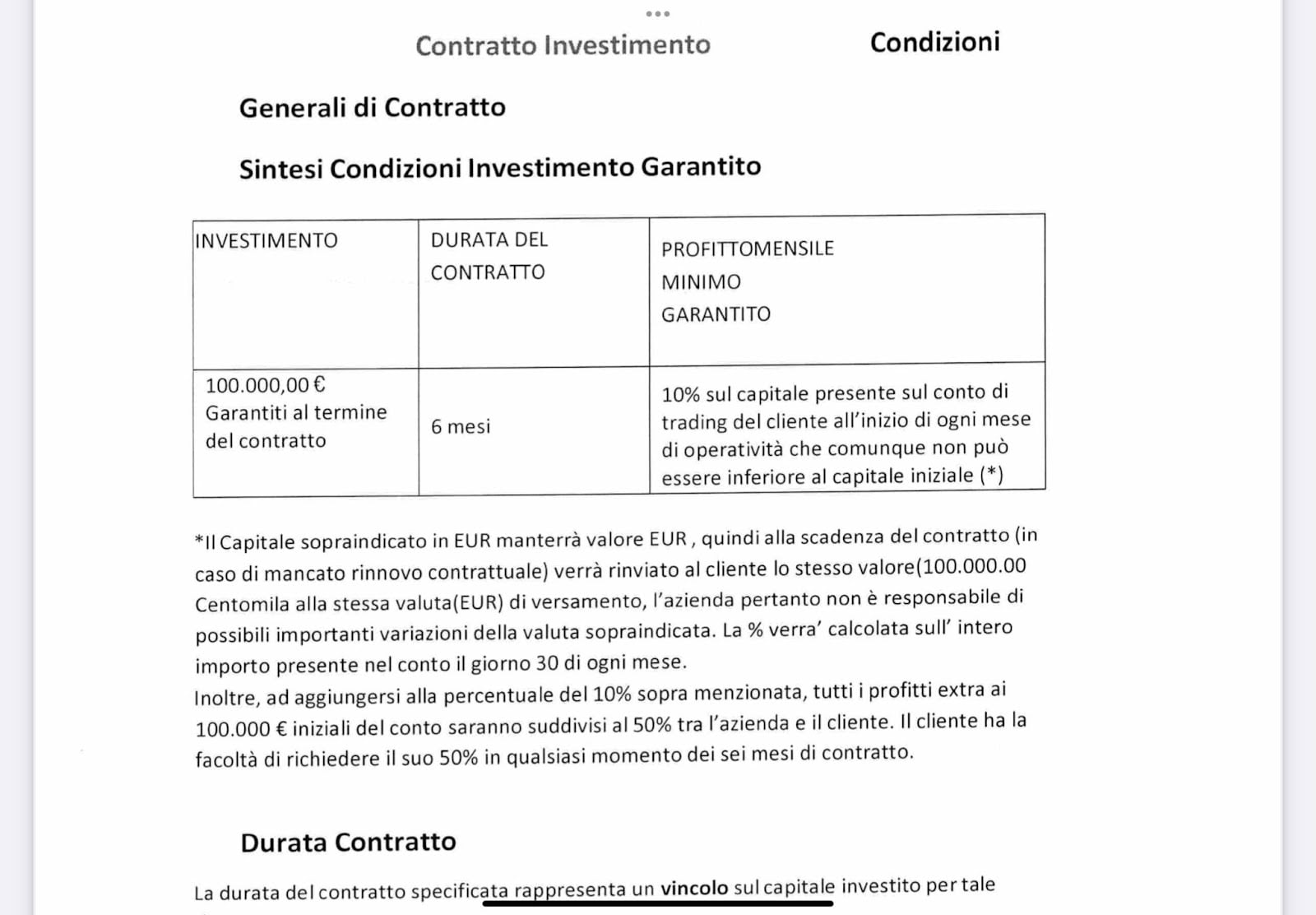Cryptoneyx Contratto Investimento Garantito 