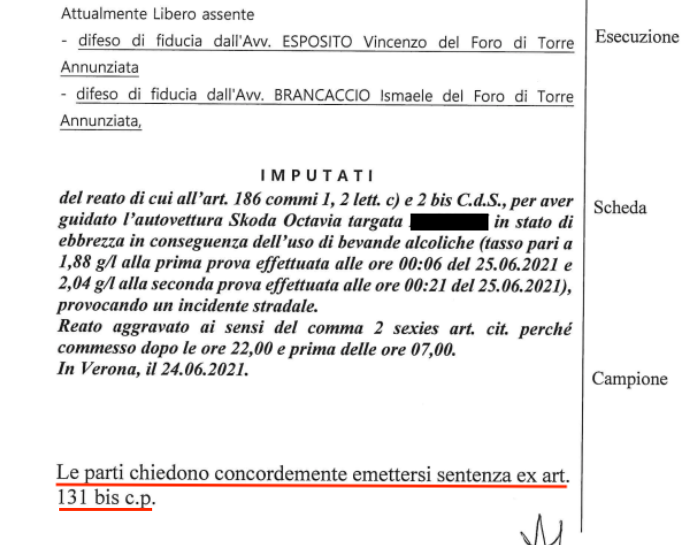 violazione Articolo 186 CDS processo
