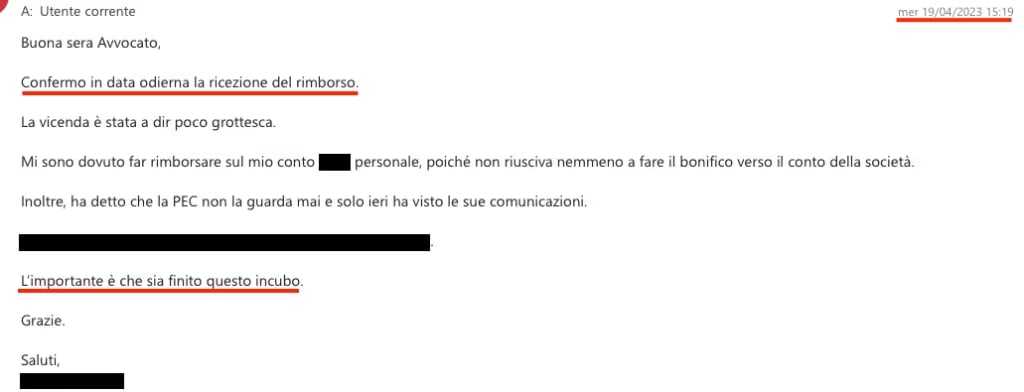 rimborso recensione avvocato truffa online
