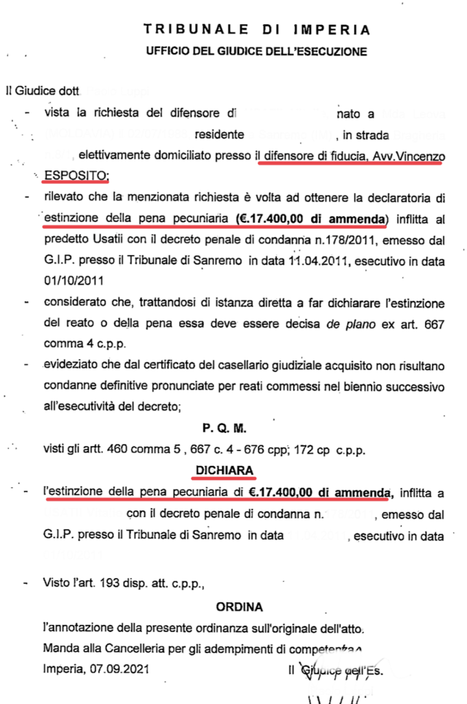 Estinzione della pena pecuniaria