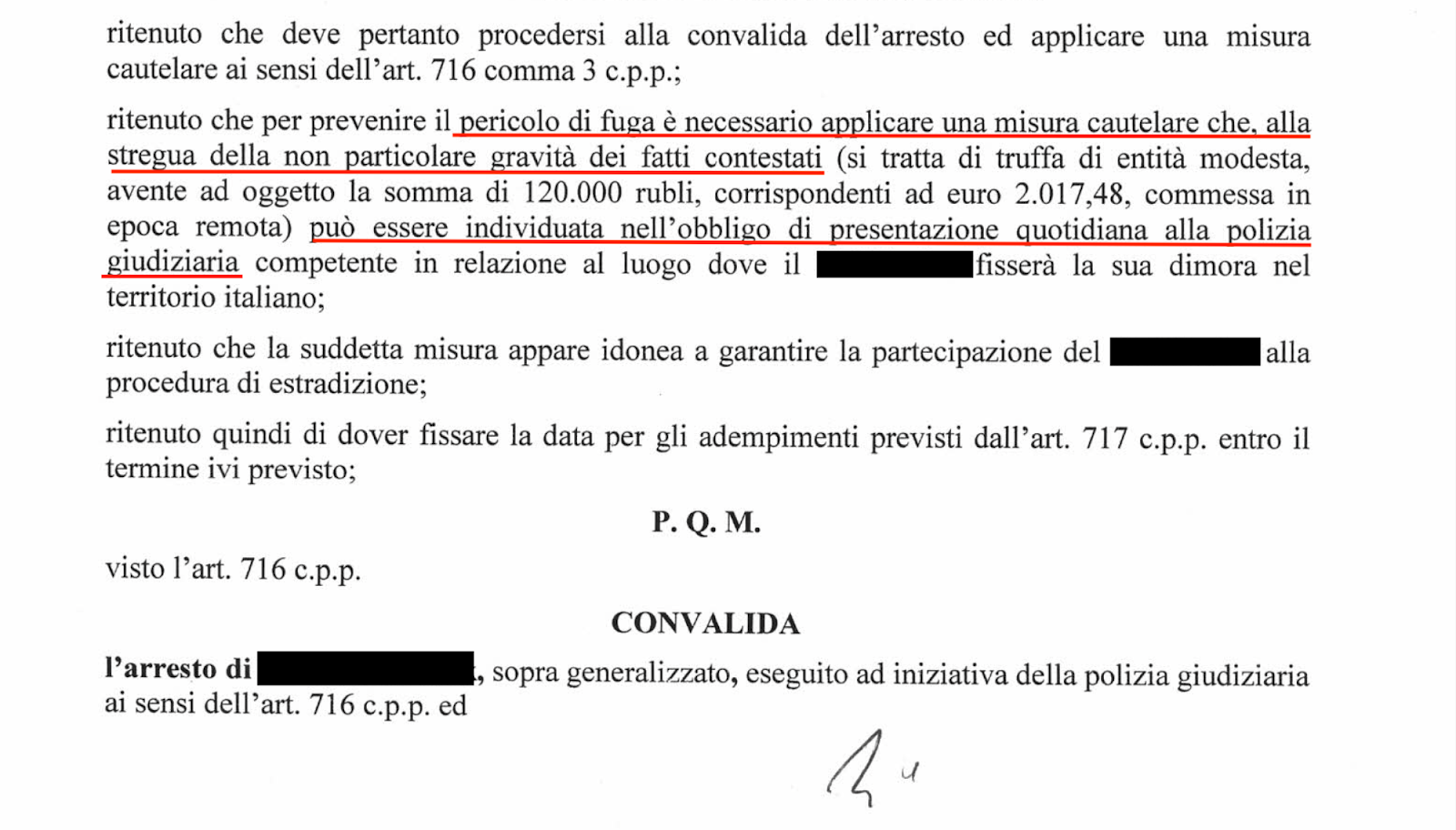 arresto estradizione Russia 