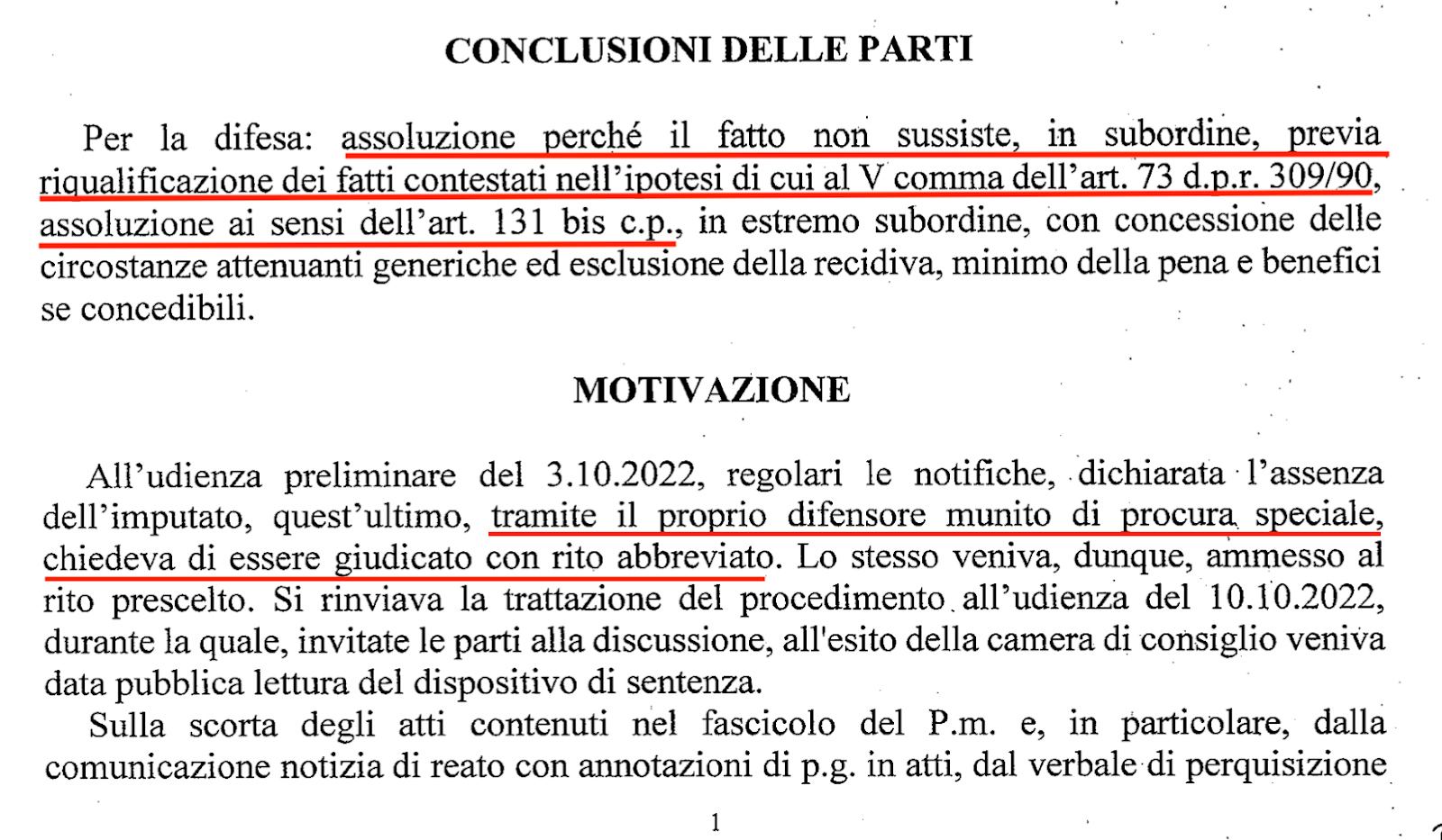 assoluzione perché il fatto non sussiste