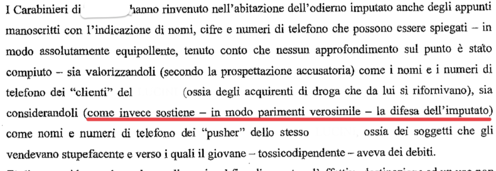 Tesi condivisa dal giudice