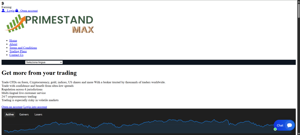 PRIMESTAND MAX: cuidado con la estafa. Trading en línea falso