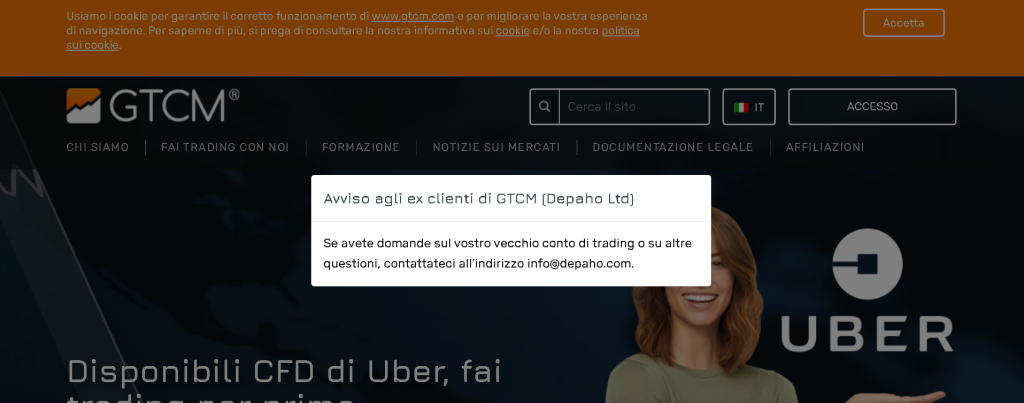 it.gtcm.com: cuidado con la estafa. Trading en línea falso