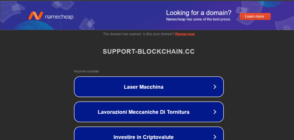 support-blockchain: avis, arnaque ou pas? Est-il possible de récupérer l’argent?
