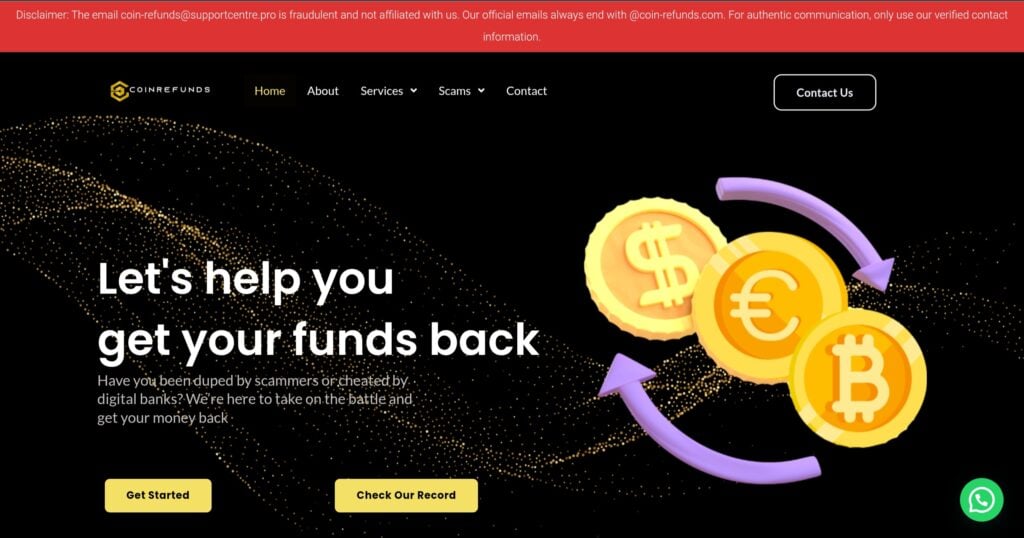COINREFUNDS: reviews. Scam or not. Online fraud lawyer