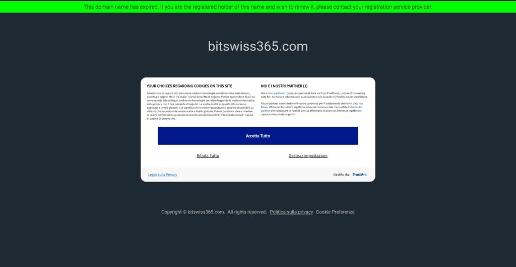 Bitswiss365: attenzione alla truffa. Falso trading on line