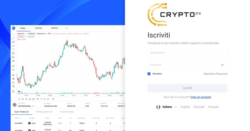 CRYPTOIFX: attenzione alla truffa. Falso trading on line