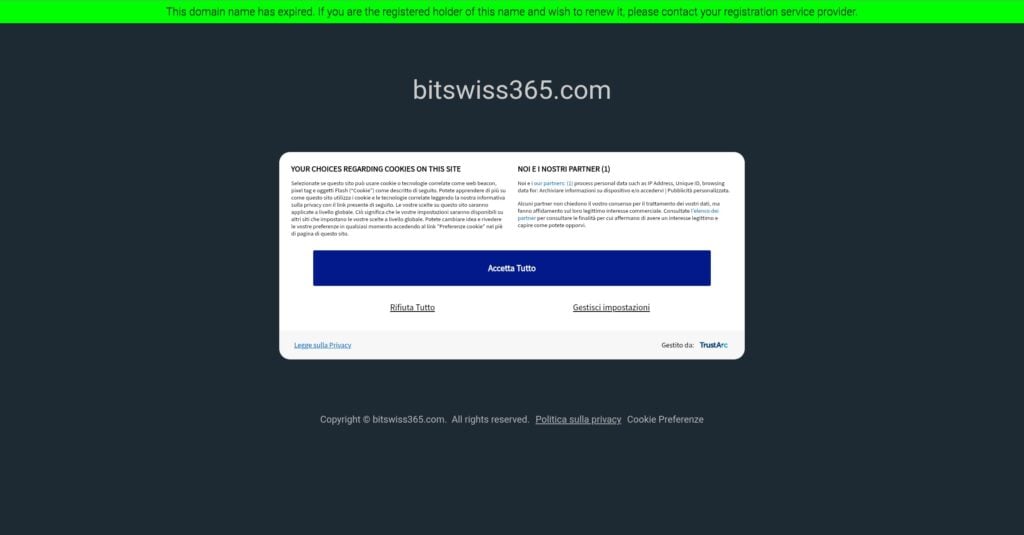finance.bitswiss365.com: attenzione alla truffa. Falso trading on line