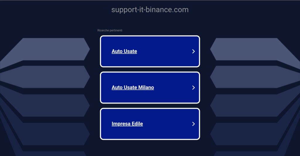 support-it-binance.com: attenzione alla truffa. Falso trading on line