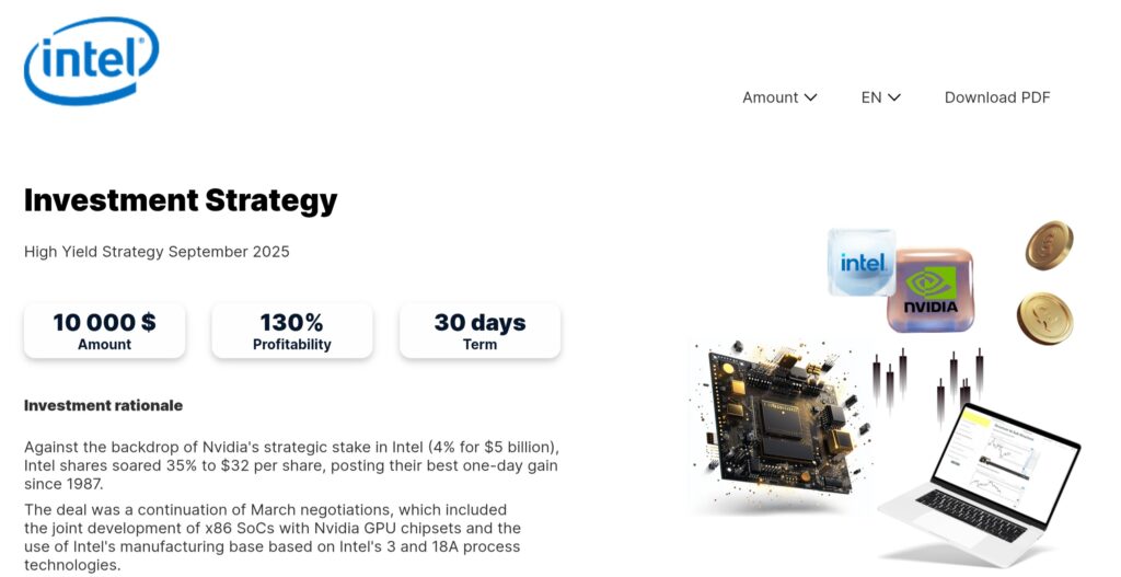 Intel Investment Strategy: attenzione alla truffa. Falso trading on line