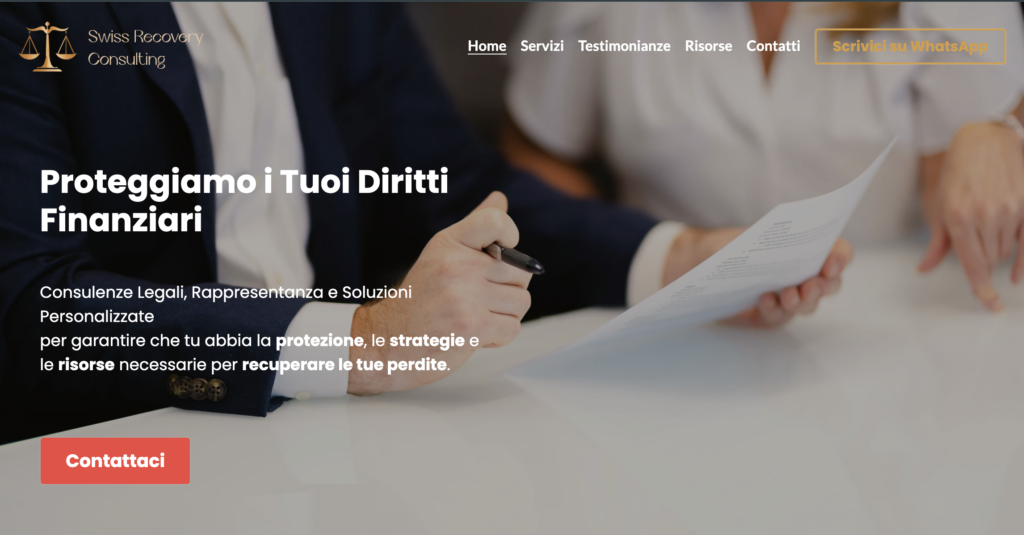 Swiss Recovery Consulting: Truffa del finto recupero crediti
