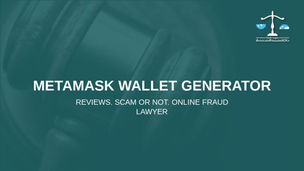 MetaMask Wallet Generator: reviews. Scam or not. Online fraud lawyer